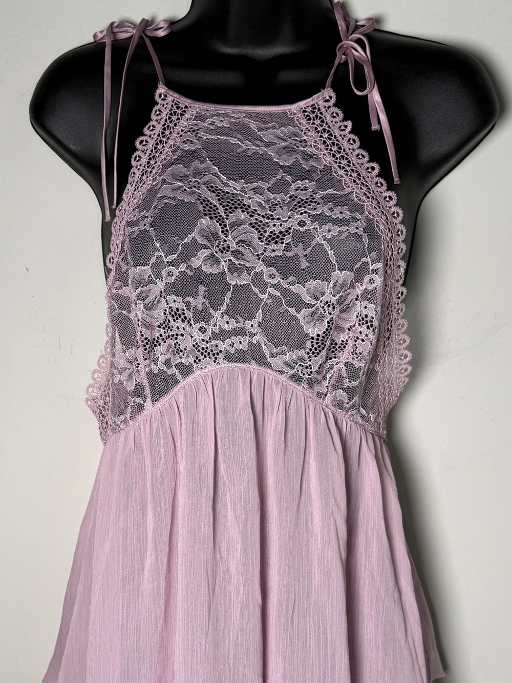 Victoria’s Secret Lace Babydoll Slip Dress Coquette Y2K Romantic Lingerie Pink S